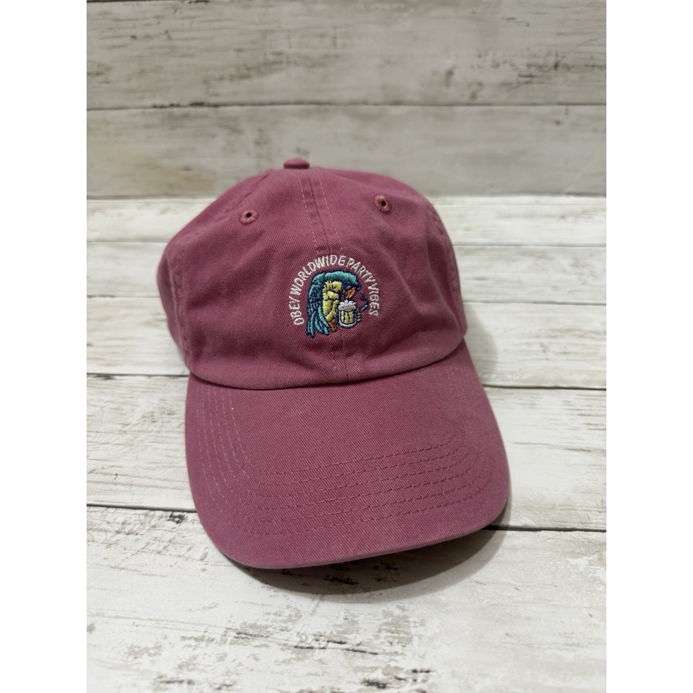 Obey Worldwide Party Vibes Pink Hat Cap Adjustable Strap